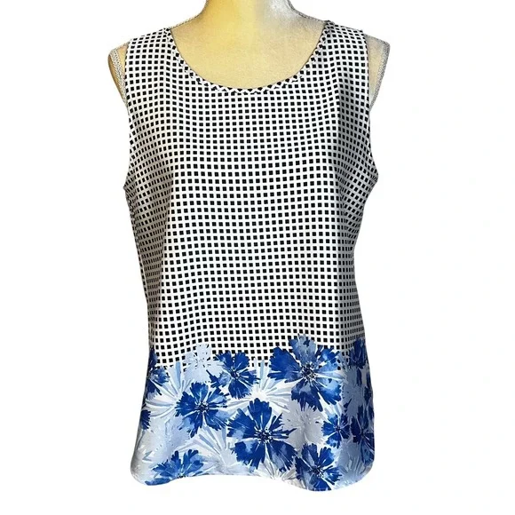 Ann Taylor Women's Medium Sleeveless Floral Print Tank Top Blouse - Picture 8 of 8